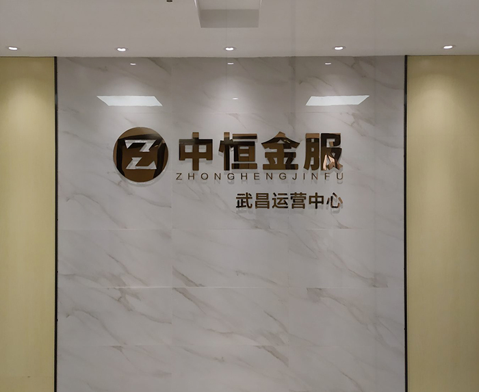 武漢中恒金服前臺(tái)形象墻工程